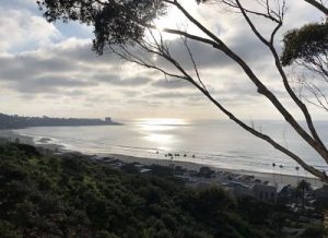Cloudy late afternoon sky overlooking La Jolla Cove